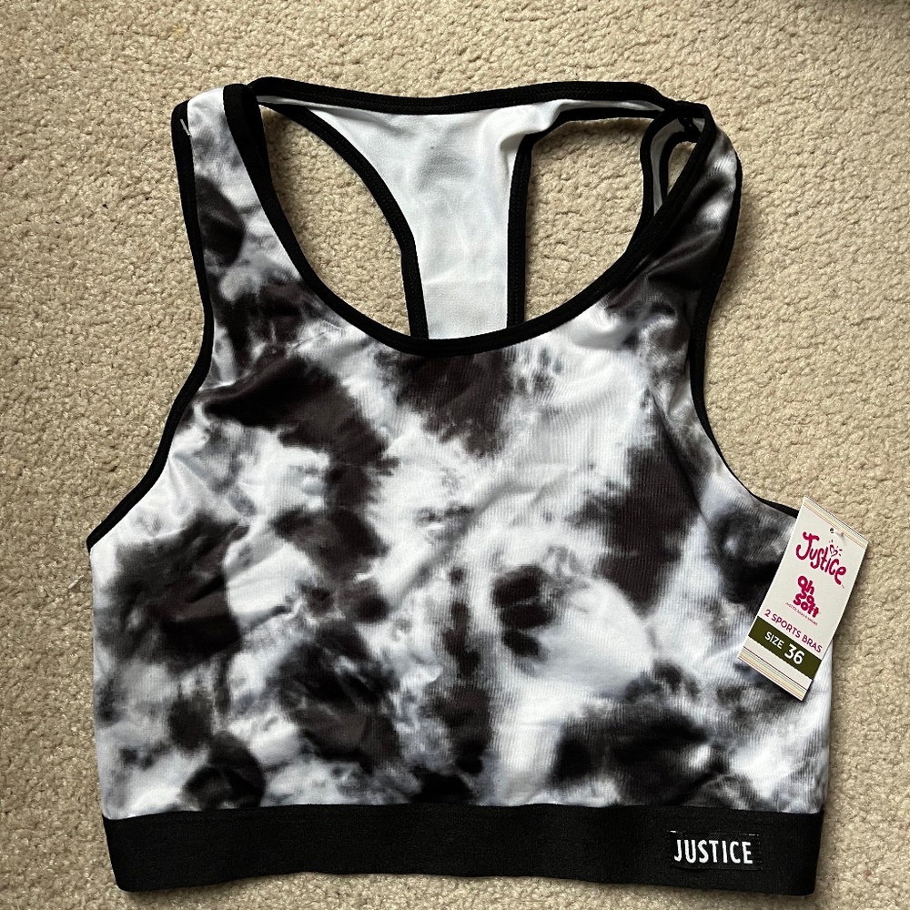 Justice sport bra NWT
